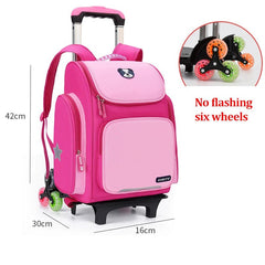 Kids' Rolling Backpack: Wheeled School Bag 6 wheels 4