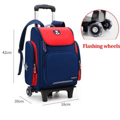 Kids' Rolling Backpack: Wheeled School Bag Flashing 2 wheels 1