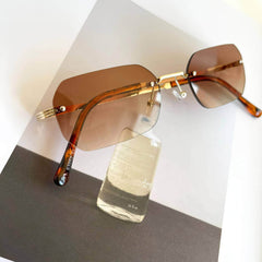 Knitted Rimless Gold Frame Eyewear