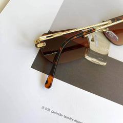 Knitted Rimless Gold Frame Eyewear