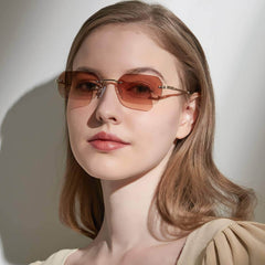 Knitted Rimless Gold Frame Eyewear