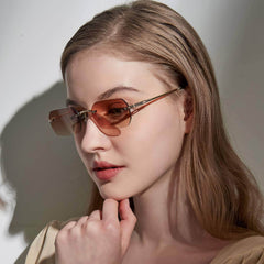 Knitted Rimless Gold Frame Eyewear