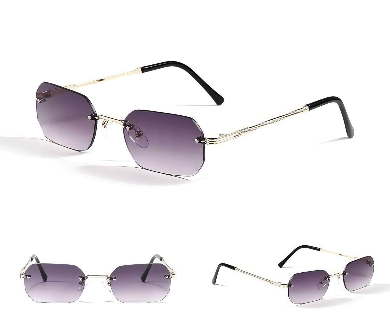 Knitted Rimless Gold Frame Eyewear