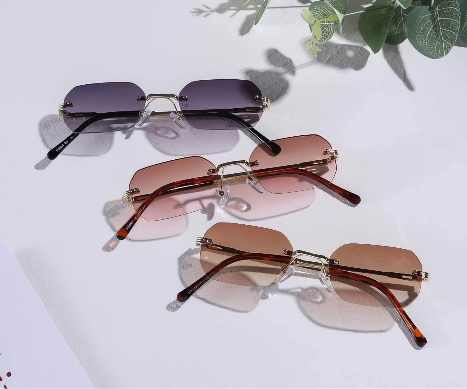 Knitted Rimless Gold Frame Eyewear