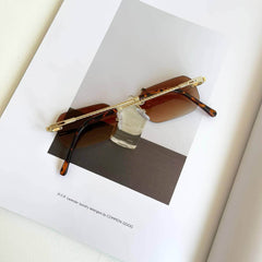 Knitted Rimless Gold Frame Eyewear