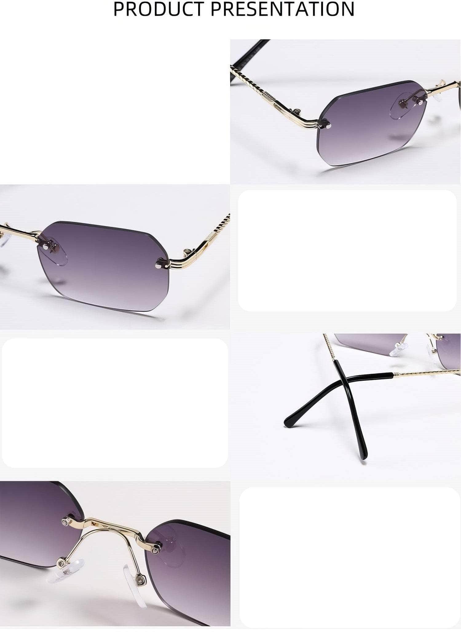 Knitted Rimless Gold Frame Eyewear