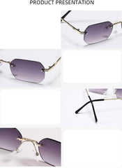 Knitted Rimless Gold Frame Eyewear