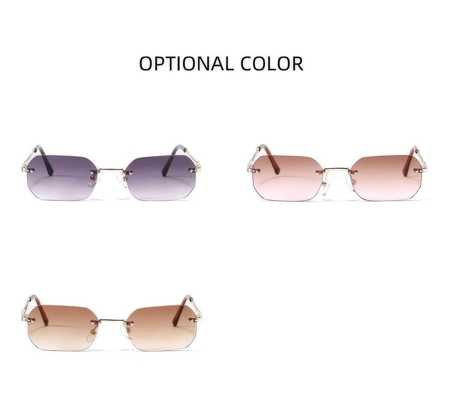 Knitted Rimless Gold Frame Eyewear