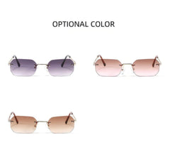 Knitted Rimless Gold Frame Eyewear