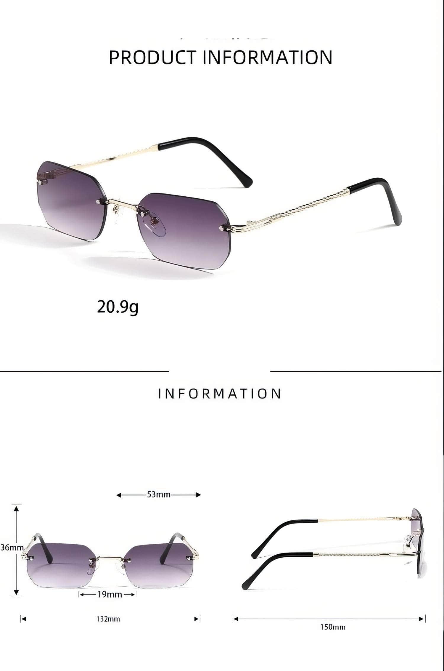 Knitted Rimless Gold Frame Eyewear