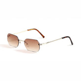 Knitted Rimless Gold Frame Eyewear Fadeless Tea / Resin