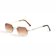 Knitted Rimless Gold Frame Eyewear Fadeless Tea / Resin