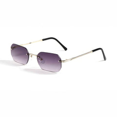 Knitted Rimless Gold Frame Eyewear Purple / Resin