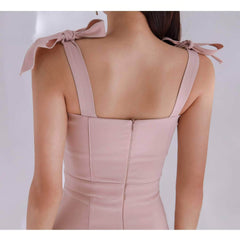 Knotted Shoulders Bustier Bodycon Dress