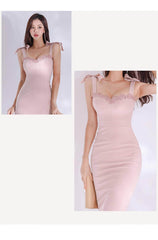 Knotted Shoulders Bustier Bodycon Dress