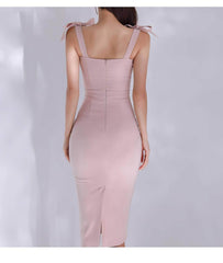 Knotted Shoulders Bustier Bodycon Dress