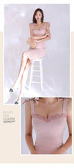 Knotted Shoulders Bustier Bodycon Dress