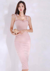 Knotted Shoulders Bustier Bodycon Dress