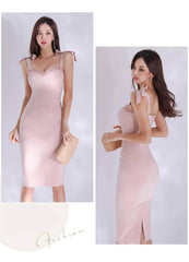 Knotted Shoulders Bustier Bodycon Dress