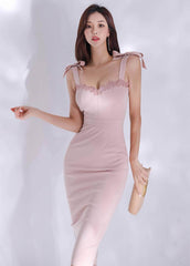 Knotted Shoulders Bustier Bodycon Dress