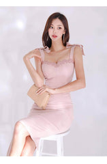 Knotted Shoulders Bustier Bodycon Dress