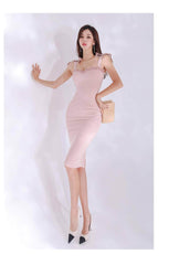 Knotted Shoulders Bustier Bodycon Dress