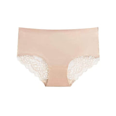 Lace Accented Mid Waist Seamless Panties
