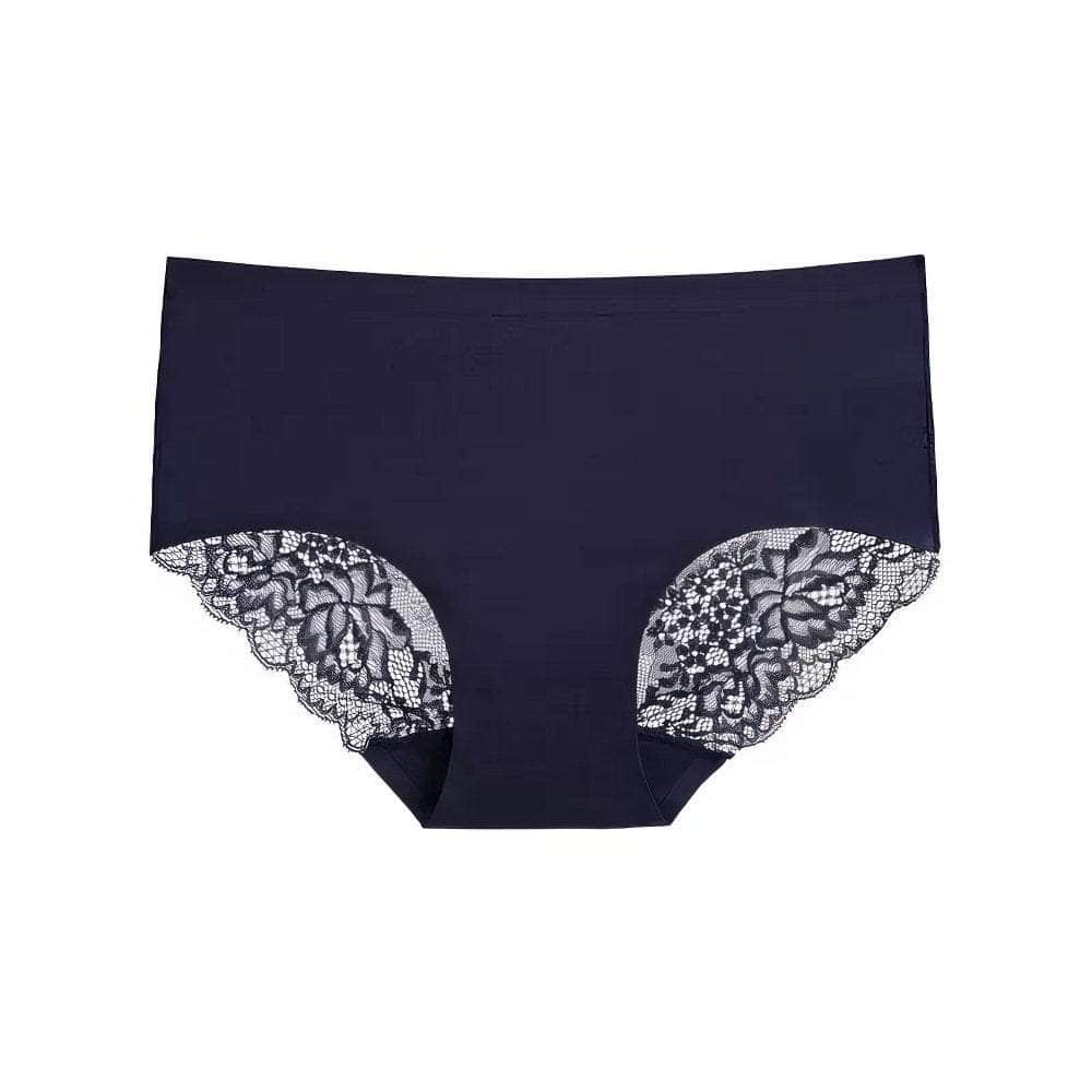 Lace Accented Mid Waist Seamless Panties