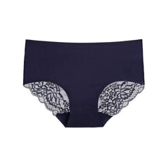 Lace Accented Mid Waist Seamless Panties