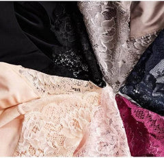 Lace Accented Mid Waist Seamless Panties