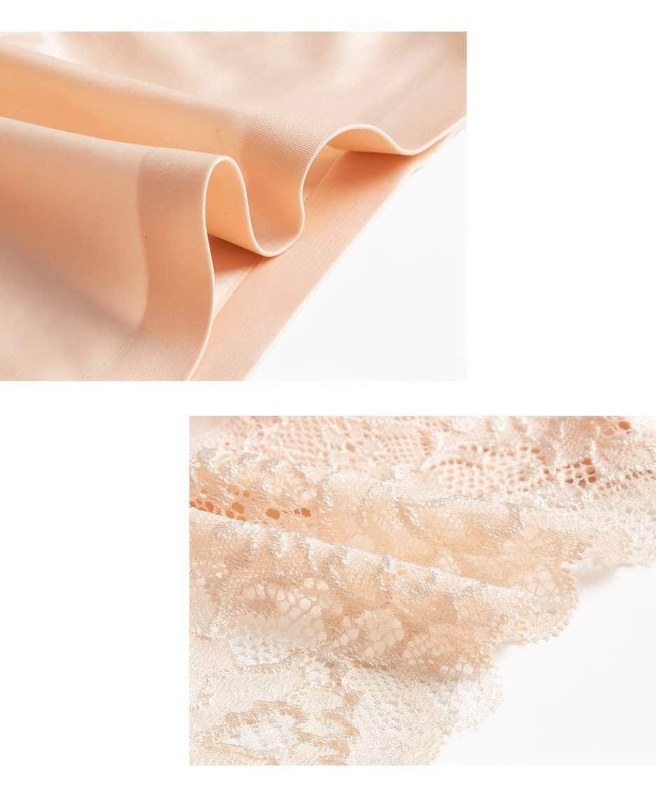 Lace Accented Mid Waist Seamless Panties