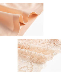 Lace Accented Mid Waist Seamless Panties