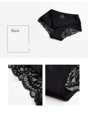 Lace Accented Mid Waist Seamless Panties