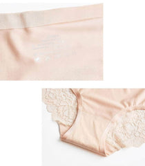 Lace Accented Mid Waist Seamless Panties