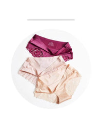 Lace Accented Mid Waist Seamless Panties