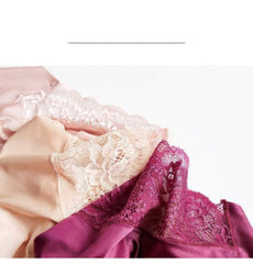 Lace Accented Mid Waist Seamless Panties