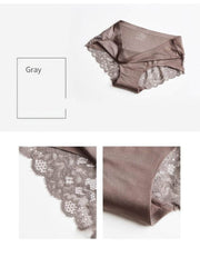 Lace Accented Mid Waist Seamless Panties