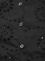 Lace Button Up Long Sleeve Shirt