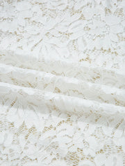 Lace Crochet Bell Sleeve Mock Neck Blouse