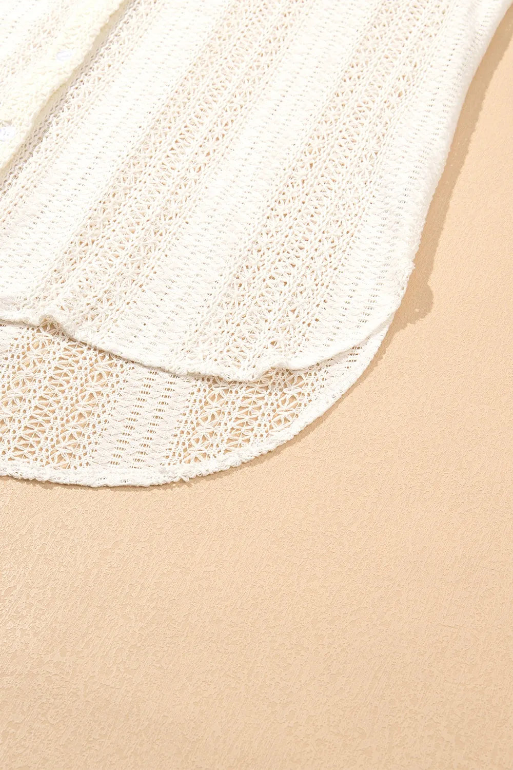 Lace Crochet Collared Neck Oversized Shirt