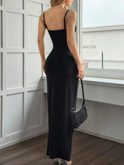 Lace Detail Bodycon Maxi Dress