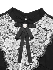 Lace Detail Long Sleeve Mini Dress