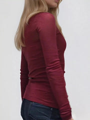 Lace Detail Long Sleeve T-Shirt