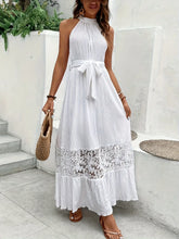 Lace Detail Sleeveless Maxi Cami Dress White / S