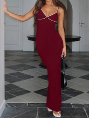 Lace Detail Slim Fit Bodycon Maxi Dress