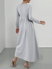 Lace Detail V-Neck Maxi Dress with Side Slit