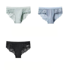 Lace Embroidered Low Mid Breathable Panties