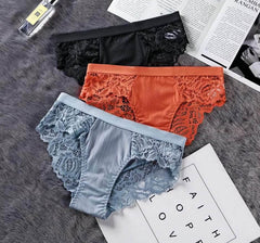 Lace Embroidered Low Mid Breathable Panties