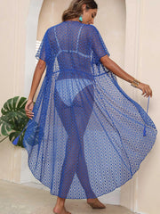 Lace Half Sleeve Sheer Cover Up
