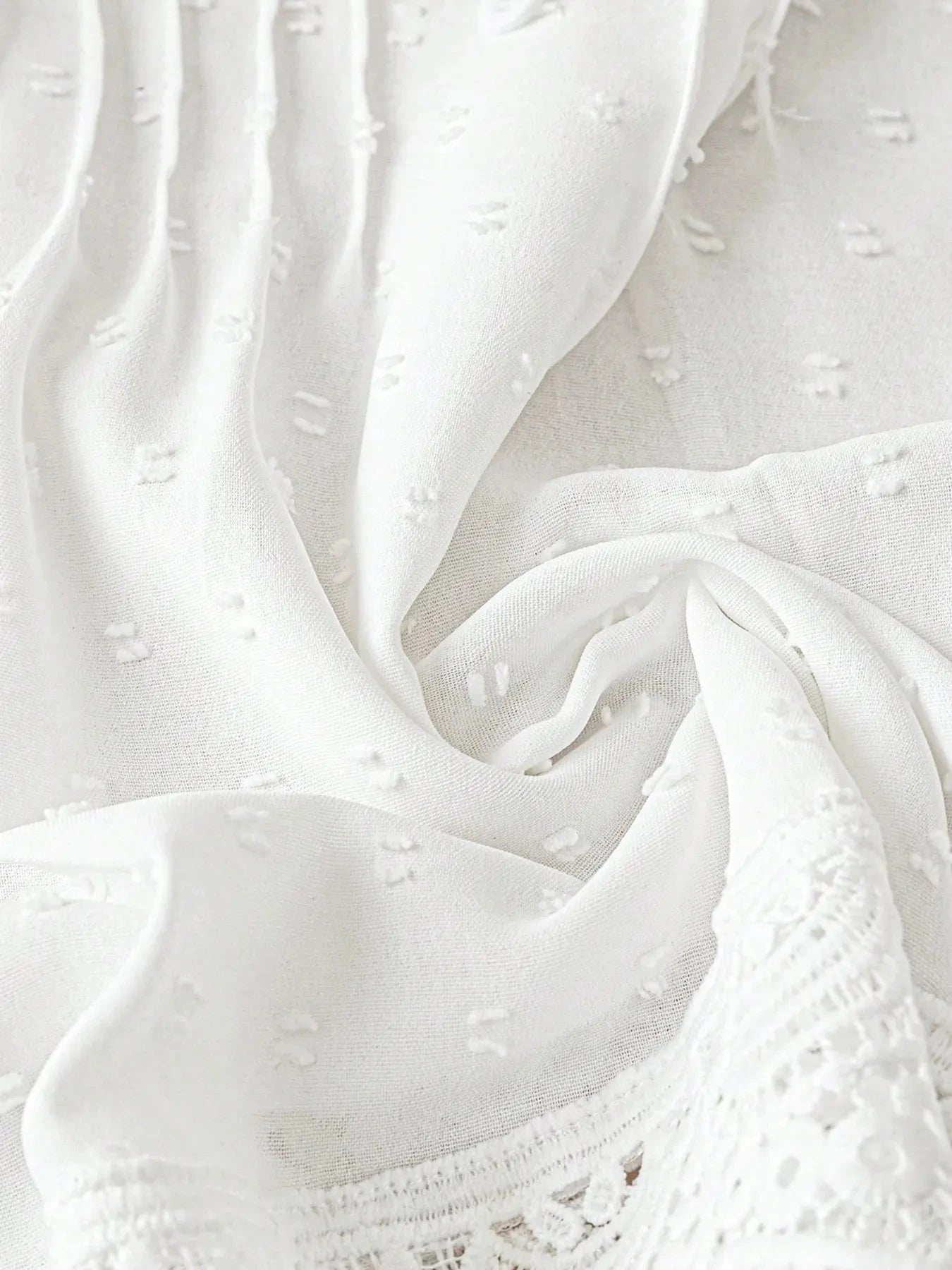 Lace Hem V-Neck Blouse